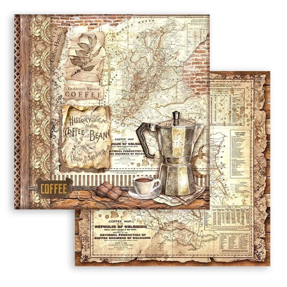 Stamperia Scrapbook papier – Coffee and Chocolate 12x12