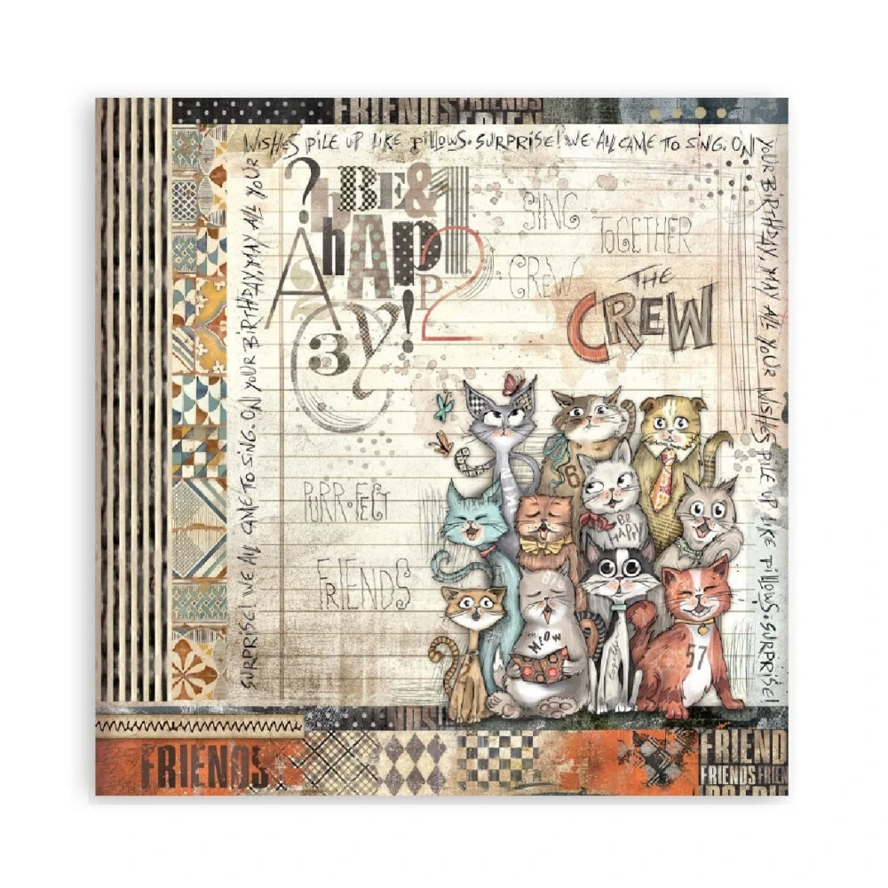 Stamperia Furry Friends 8x8 Maxi scrapbook papier