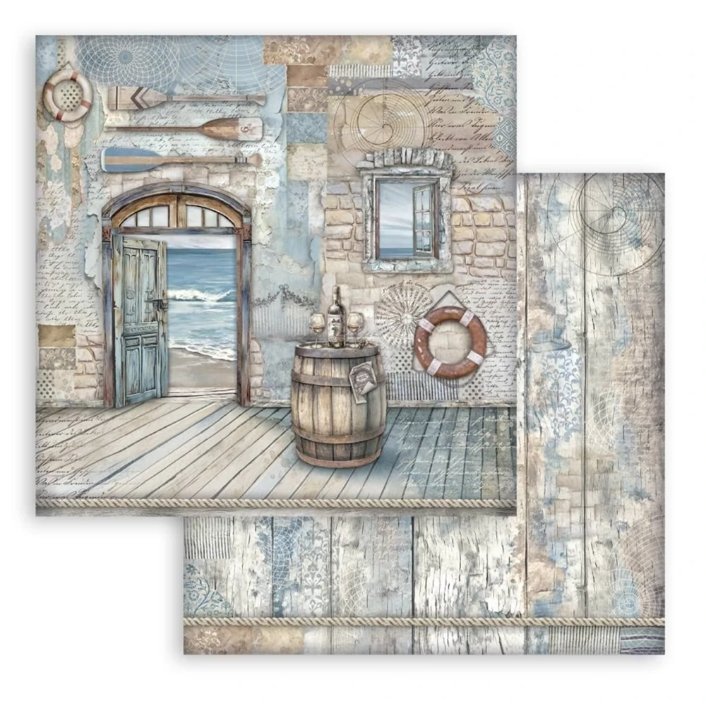 Stamperia Scrapbook papier – Silent Sea 8x8