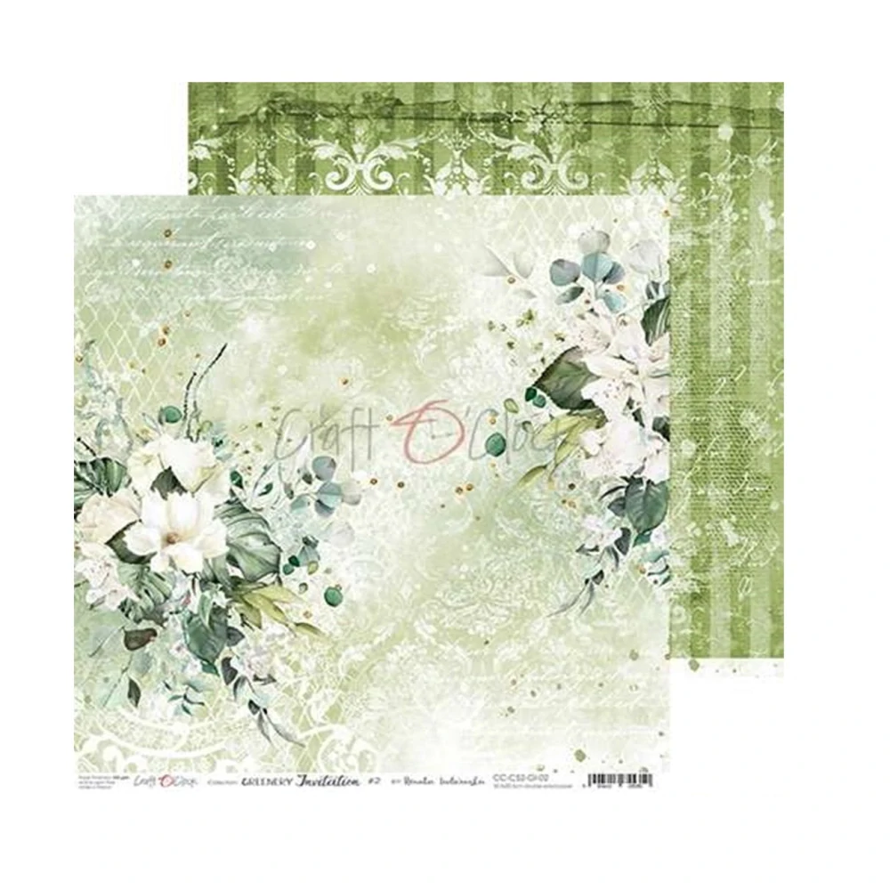 Craft O´ Clock Scrapbook papier - Greenery Invitation  6x6