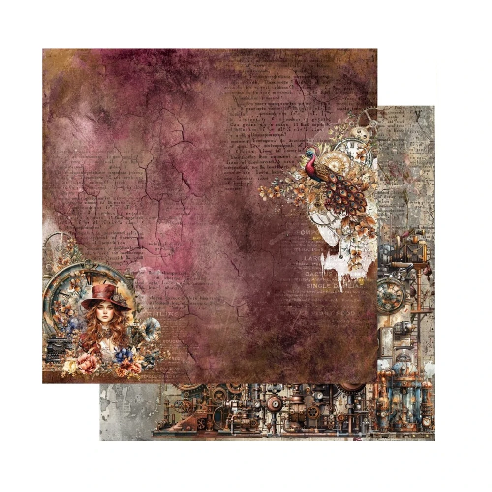 Alchemy of Art Scrapbook papier Steampunk Time 8x8