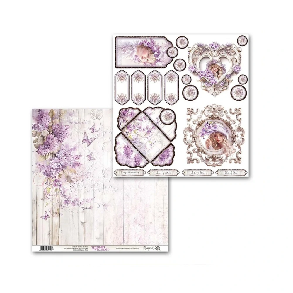 Margaret Scrapbook papier – Violet whisper  12x12