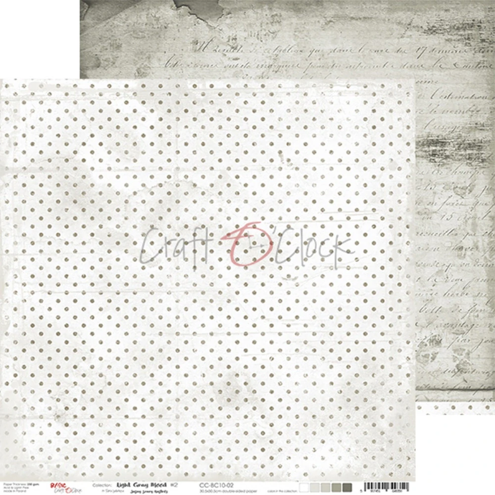 Craft O´ Clock Scrapbook papier - Light Gray Mood 12x12