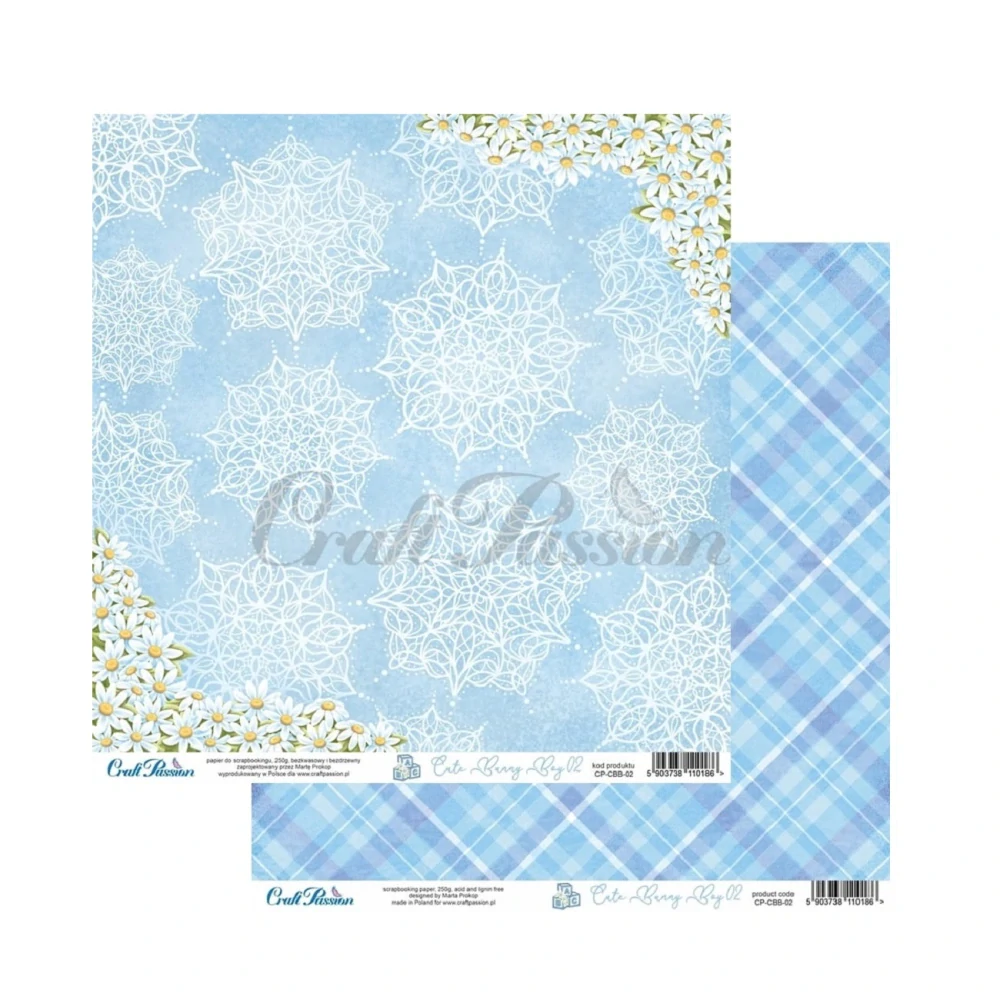 Craft Passion Scrapbook papier Cute Bunny Boy 12x12