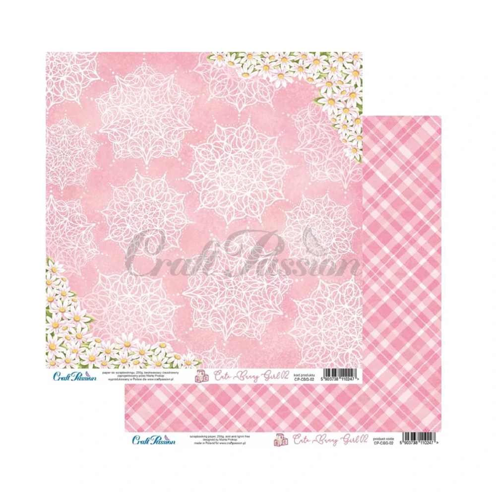 Craft Passion Scrapbook papier Cute Bunny Girl 12x12