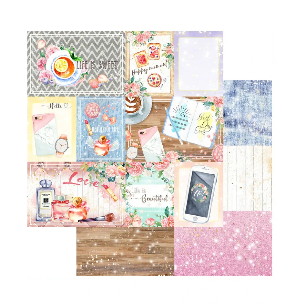Memory Place Scrapbook papier Happy Place Journaling Cards 12x12