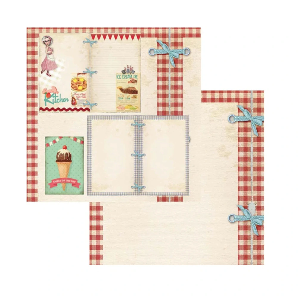 Memory Place Scrapbook papier Vintage recipes 12x12