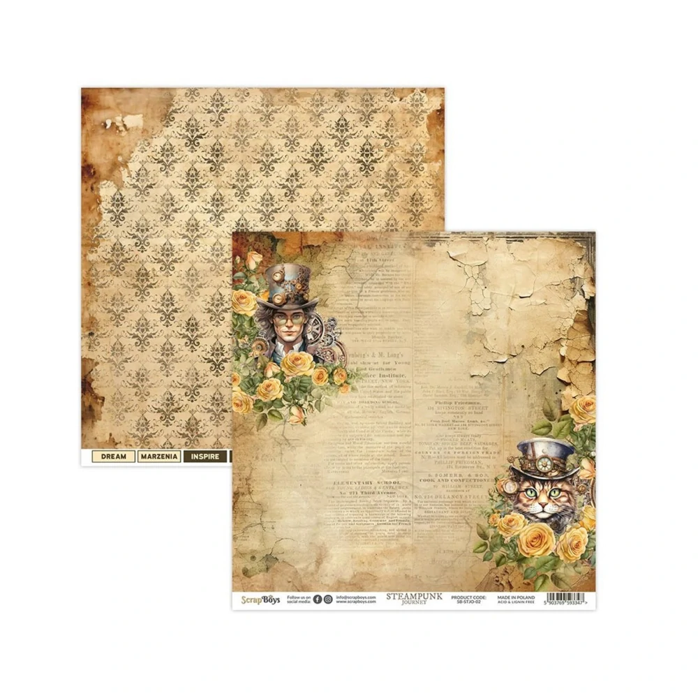 Scrapboys Scrapbook papier Steampunk 12x12