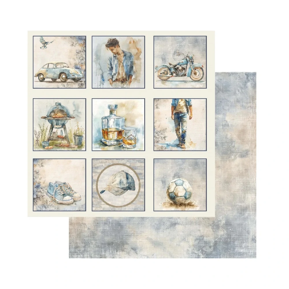 Reprint Scrapbook papier Guys 12x12