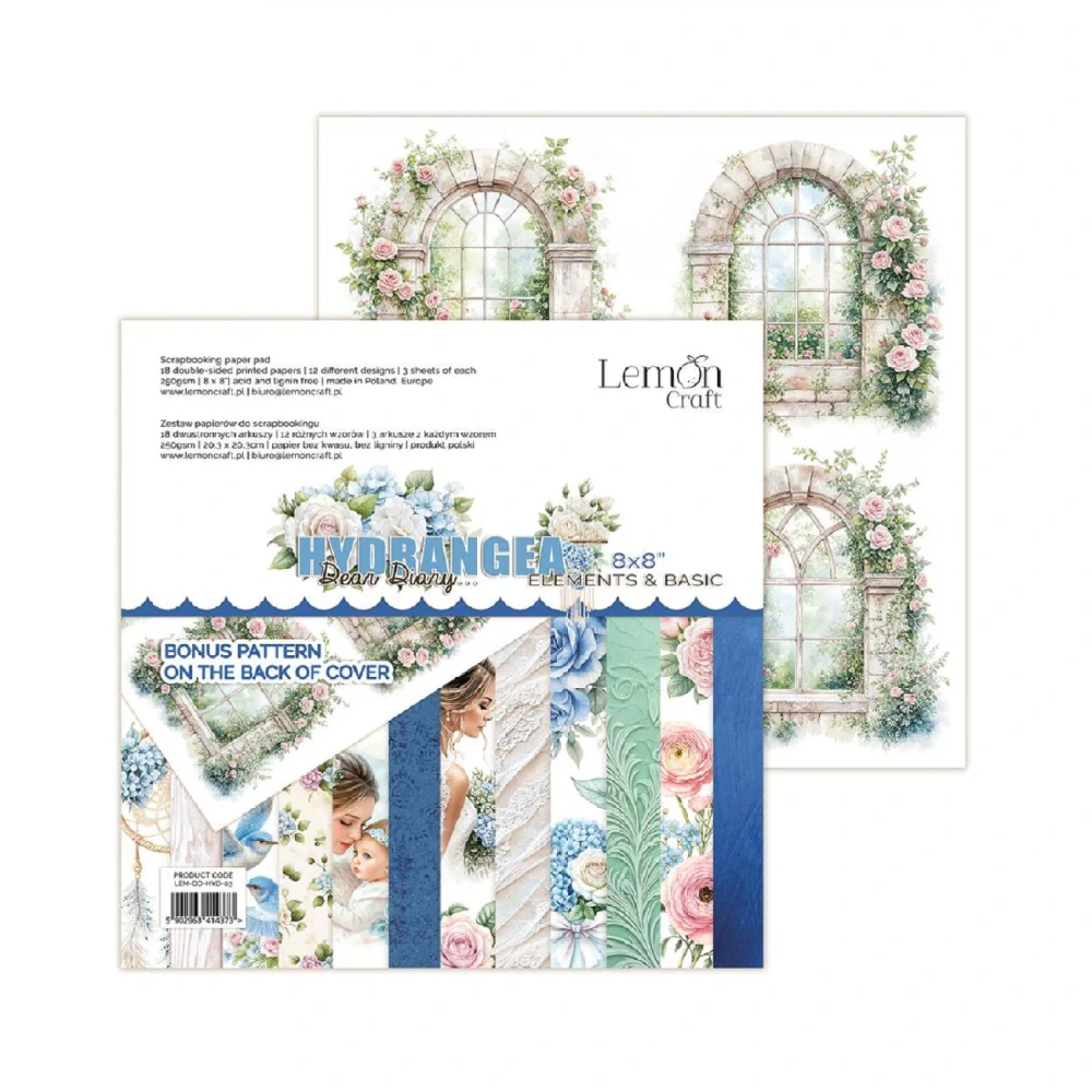 Lemoncraft Scrapbook papier doplnkový Hydrangea 8x8