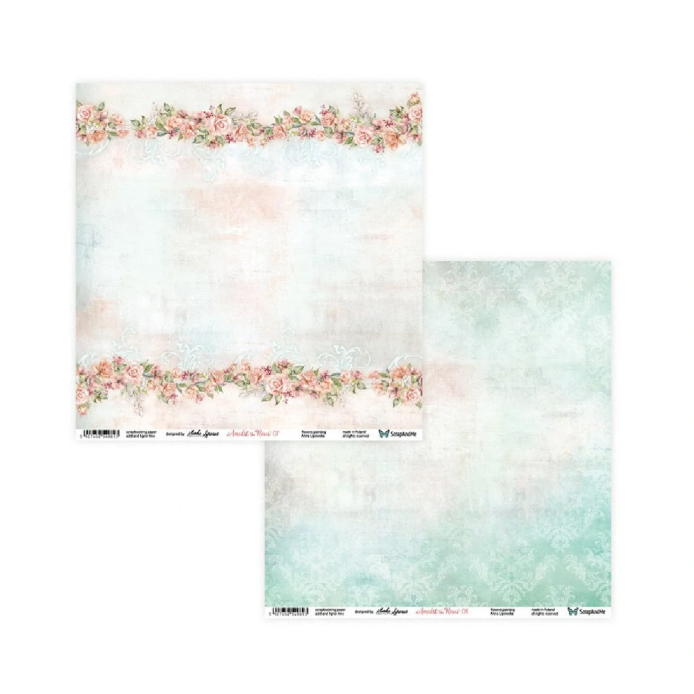 ScrapAndMe Scrapbook papier Amidst the Roses 12x12