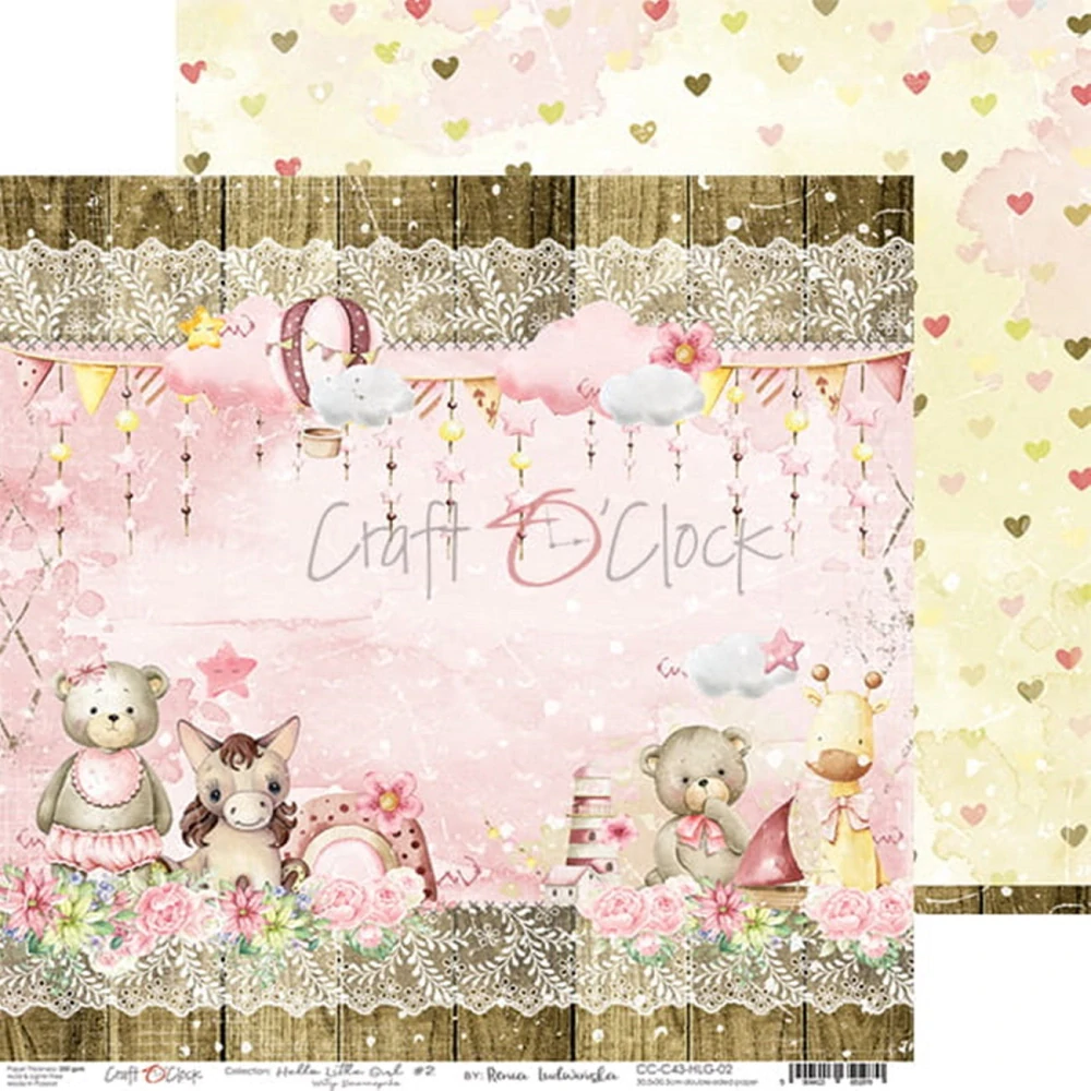 Craft O´ Clock Scrapbook papier - Hello Little Girl 12x12