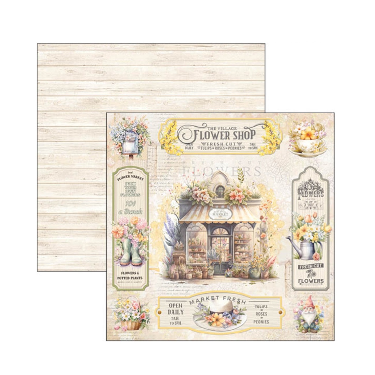 Ciao Bella Scrapbook papier Flower Shop 8x8