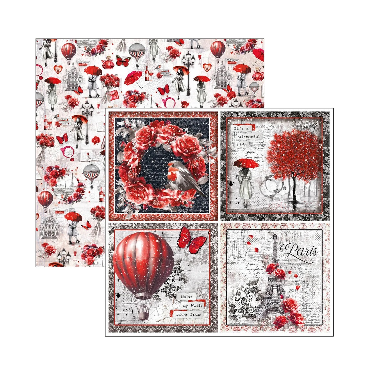 Ciao Bella Scrapbook papier Paris Je T’aime 12x12