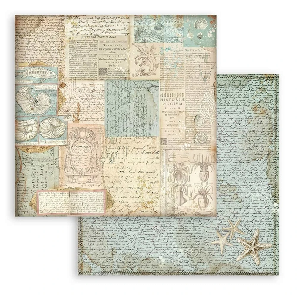  Stamperia Scrapbook papier – Songs of The Sea Backgrounds 8x8