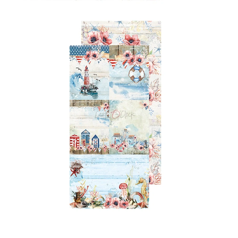  Scrapbook papier - Seaside Greetings 6x12 - Craft O´ Clock