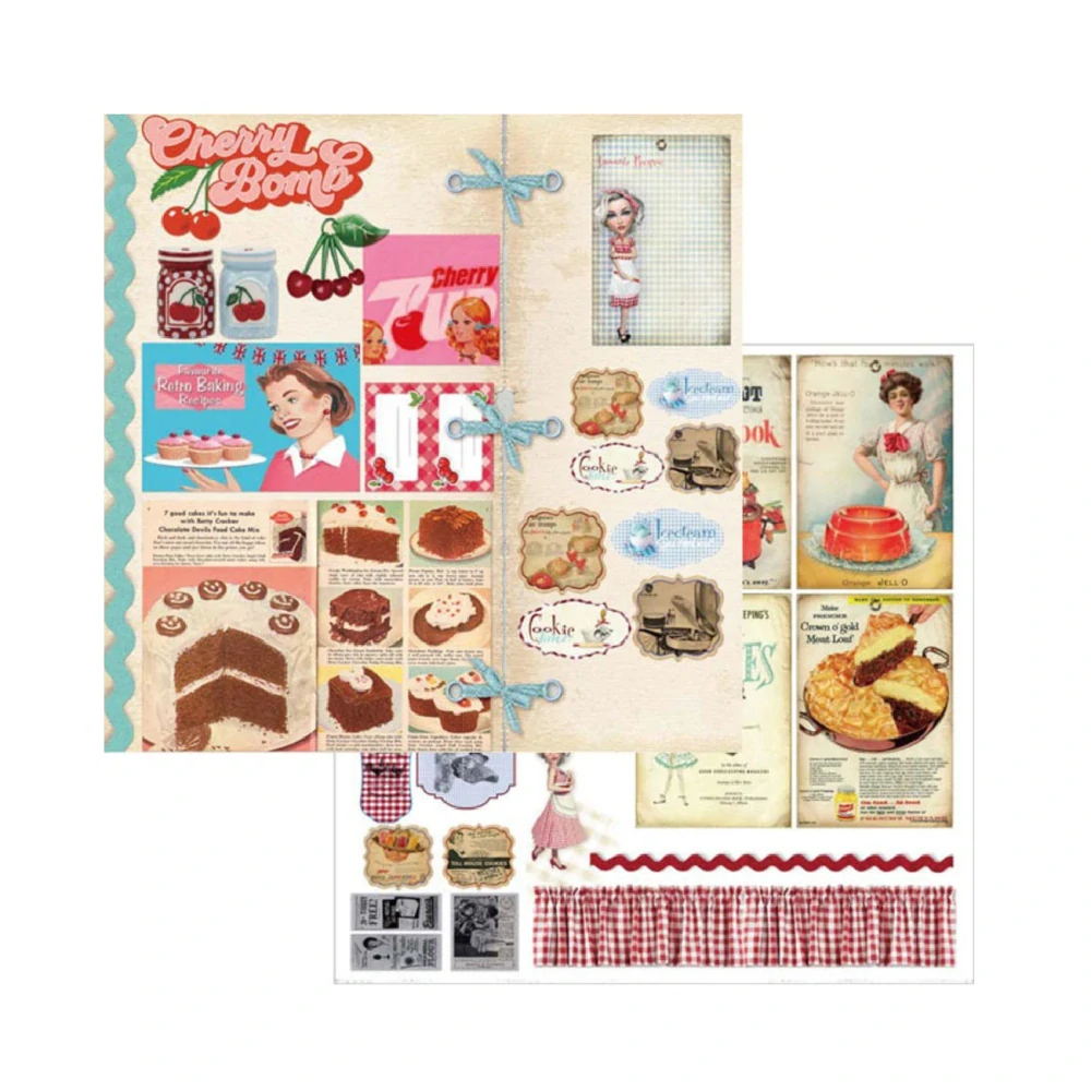 Memory Place Scrapbook papier Vintage recipes 12x12