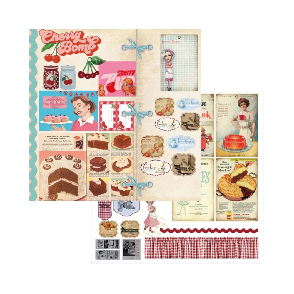 Memory Place Scrapbook papier Vintage Recipes 6x6