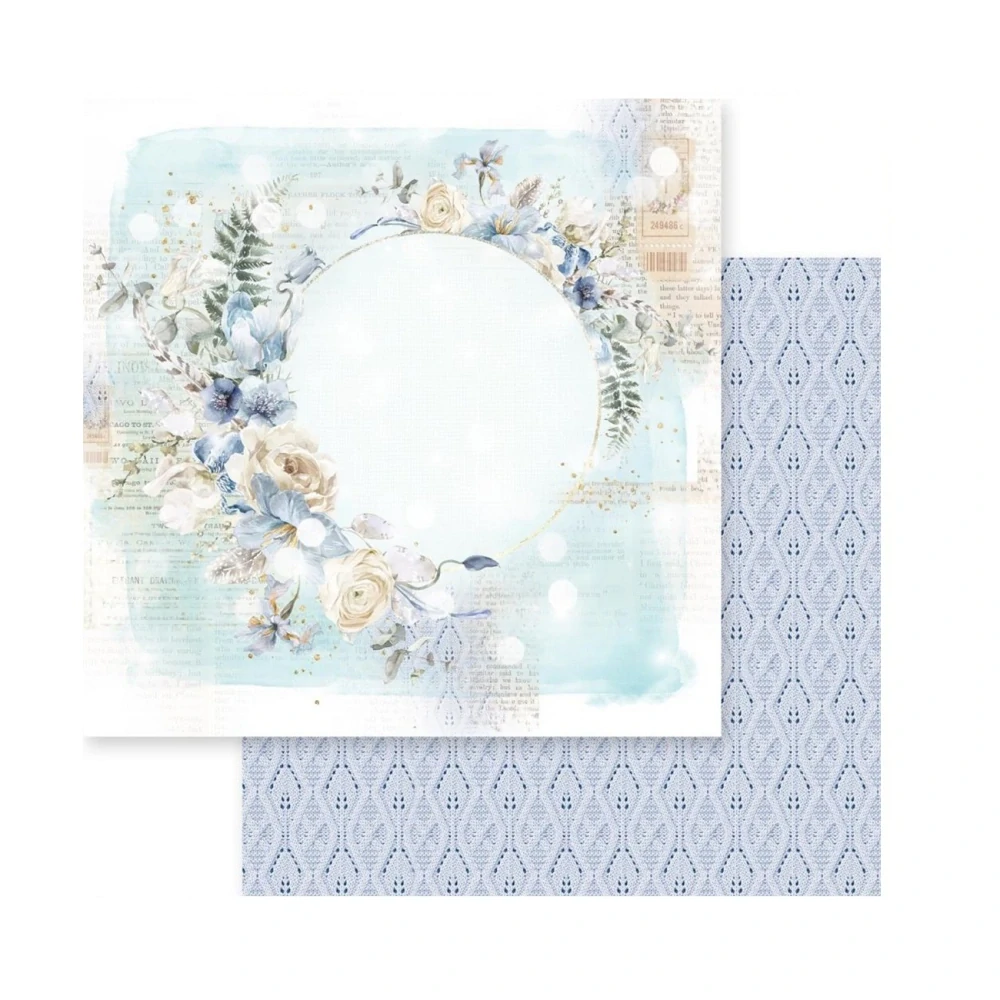 Memory Place Scrapbook papier Dusty Blue Floral 6x6