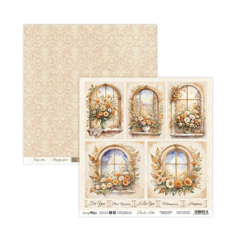 Scrapboys Scrapbook papier Paula's Attic 12x12