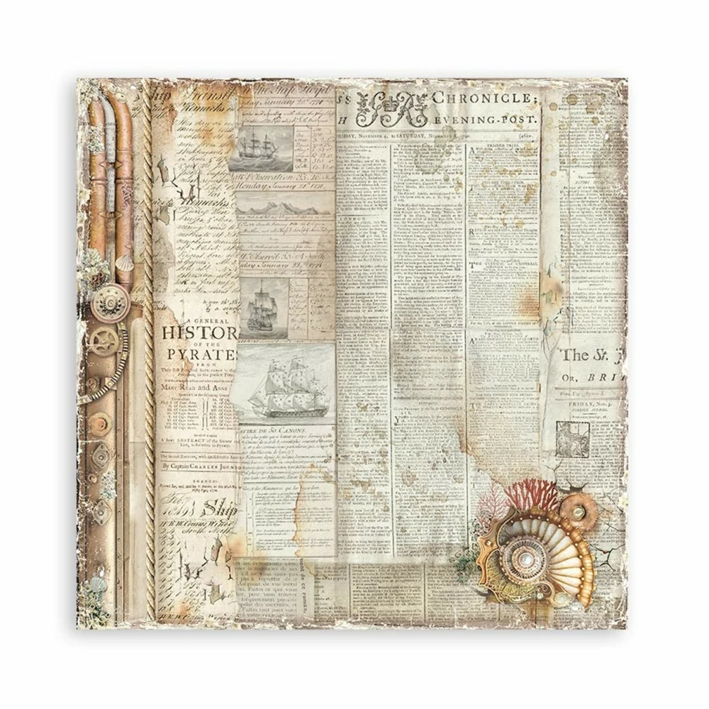  Stamperia Scrapbook papier – Songs of The Sea Backgrounds 12x12