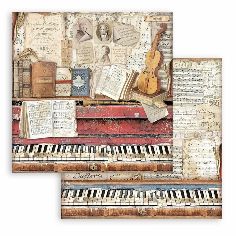 Stamperia Scrapbook papier – Vintage Library 12x12