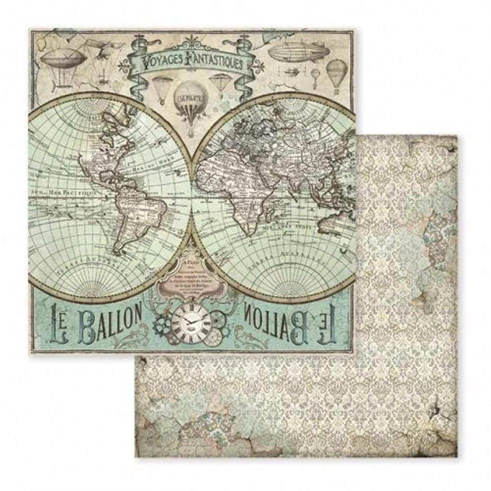 Stamperia Scrapbook papier – Voyages Fantastiques Maxi 12x12