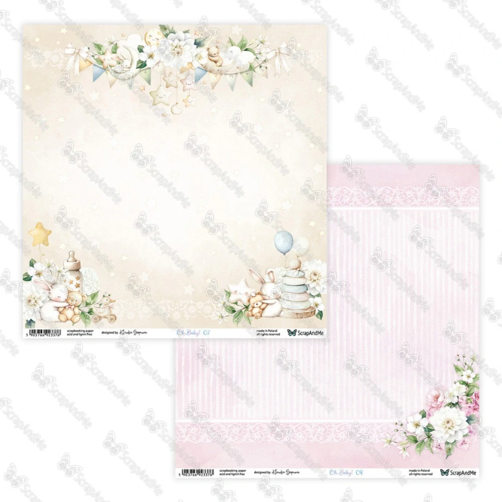 ScrapAndMe Scrapbook papier Oh,Baby 8x8