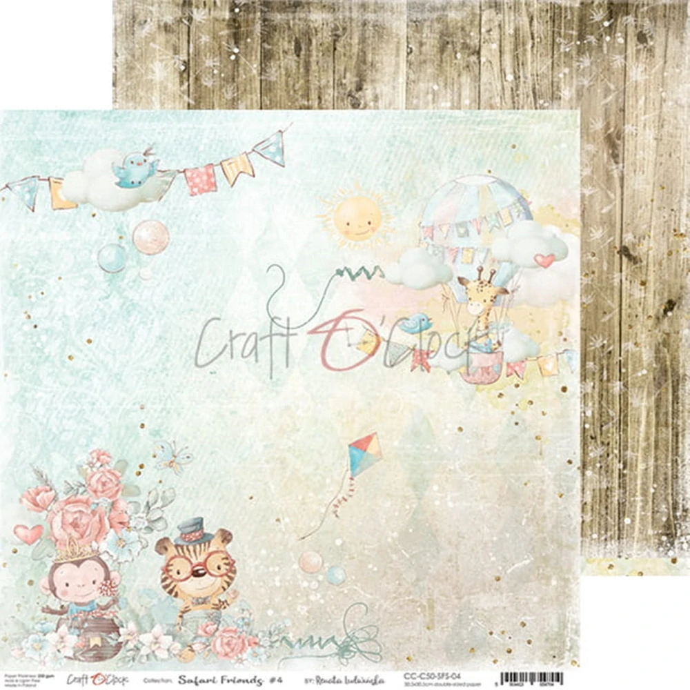 Craft O´ Clock Scrapbook papier - Safari Friends 12x12