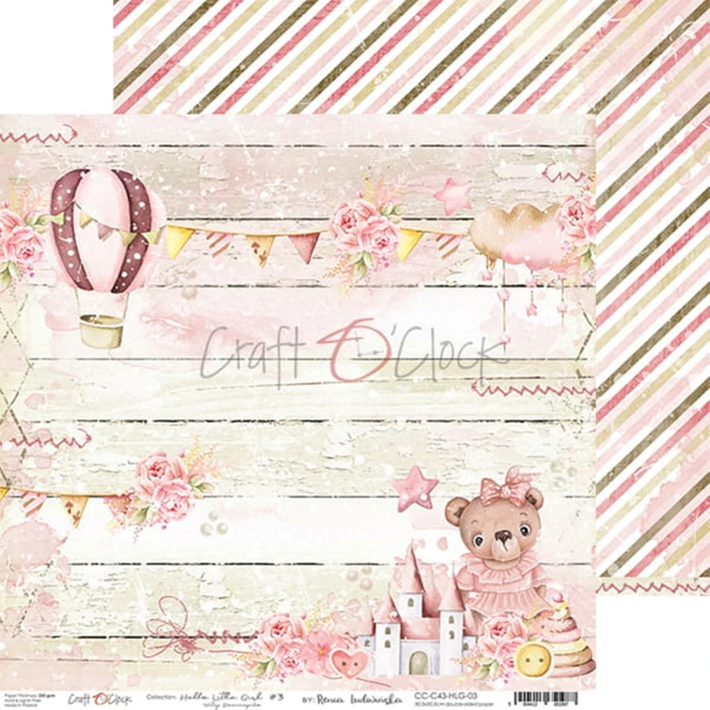 Craft O´ Clock Scrapbook papier - Hello Little Girl 12x12