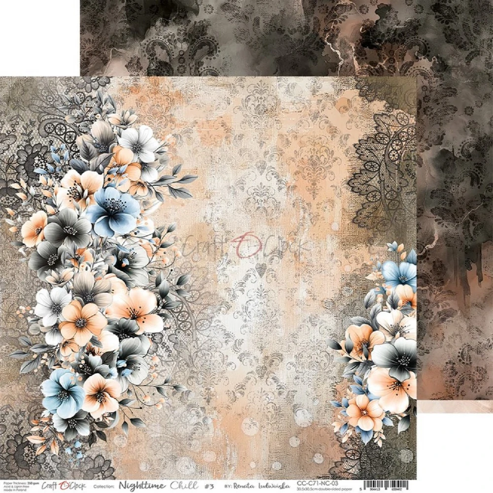 Craft O´ Clock Scrapbook papier - Nighttime Chill 8x8