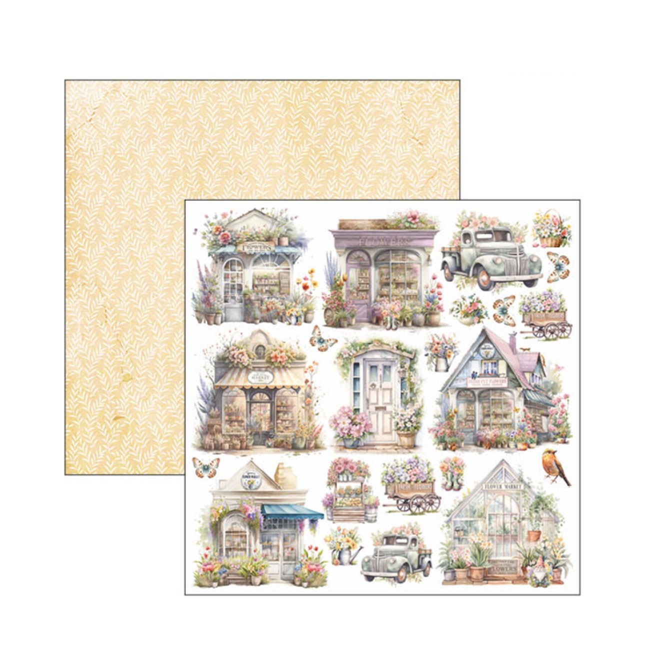 Ciao Bella Scrapbook papier Flower Shop 8x8