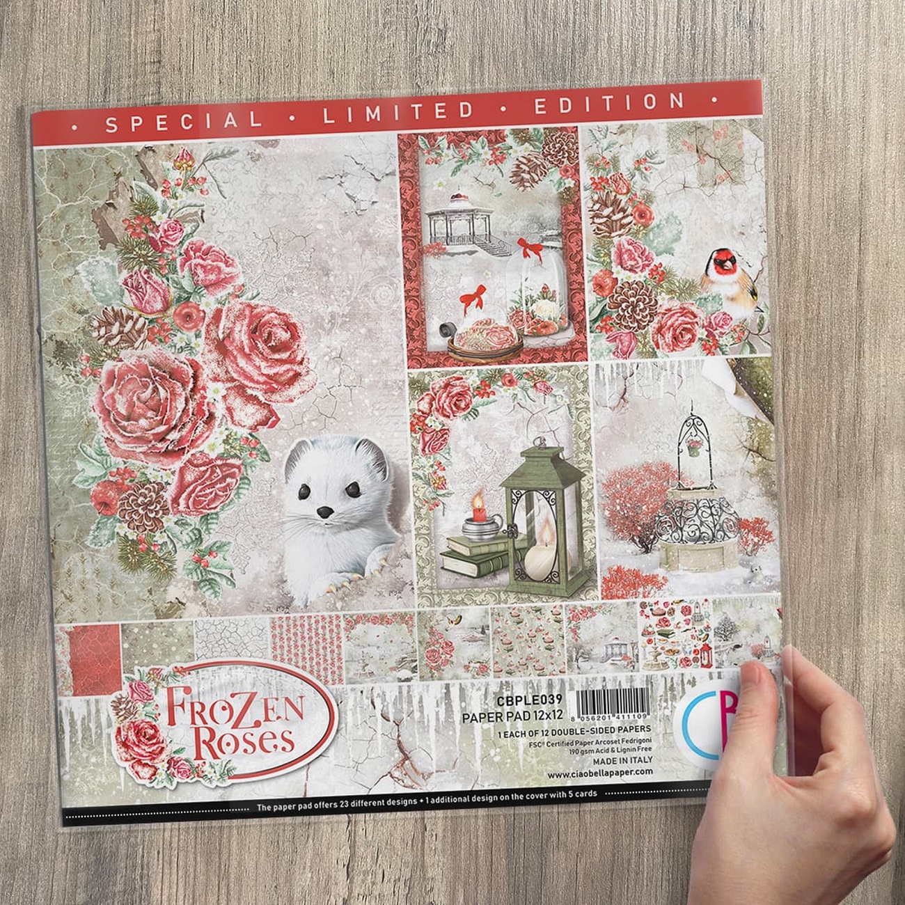 Ciao Bella Scrapbook papier Frozen Roses 12x12
