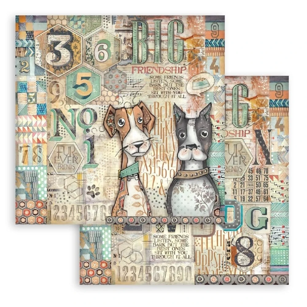 Stamperia Furry Friends 8x8 scrapbook papier