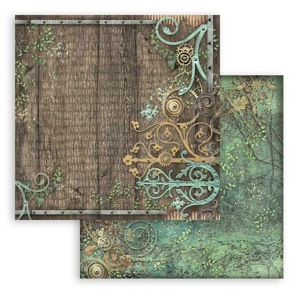 Stamperia Scrapbook papier – Magic Forest Backgrounds 8x8