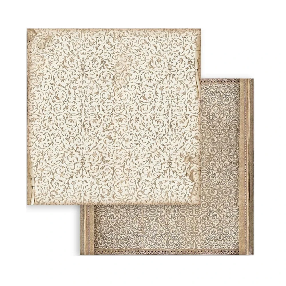 Stamperia Scrapbook papier – Vintage Library Backgrounds 8x8
