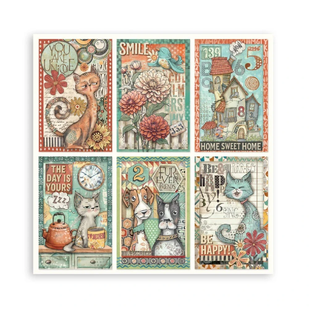 Stamperia Furry Friends 8x8 Maxi scrapbook papier