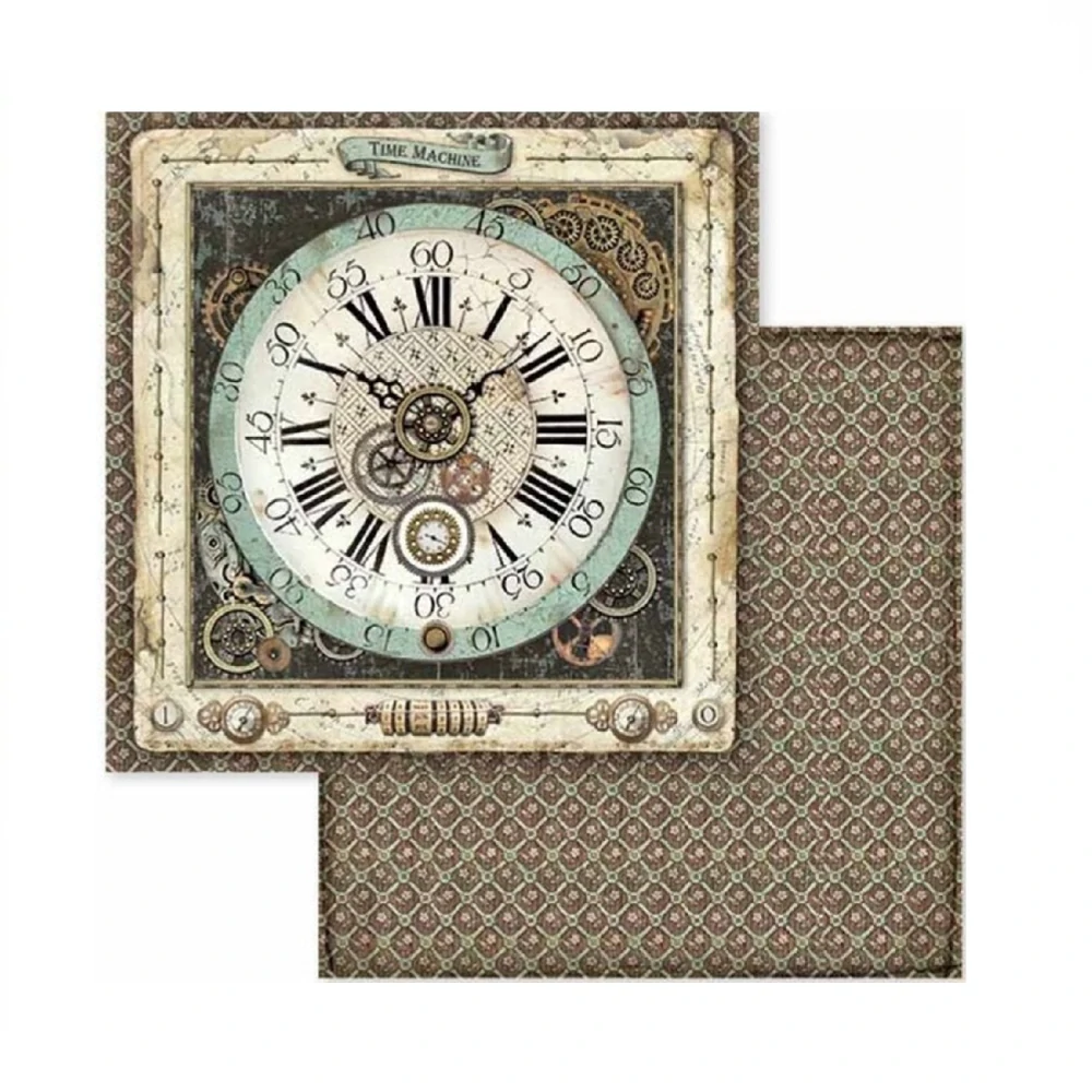 Stamperia Scrapbook papier – Voyages Fantastiques 8x8