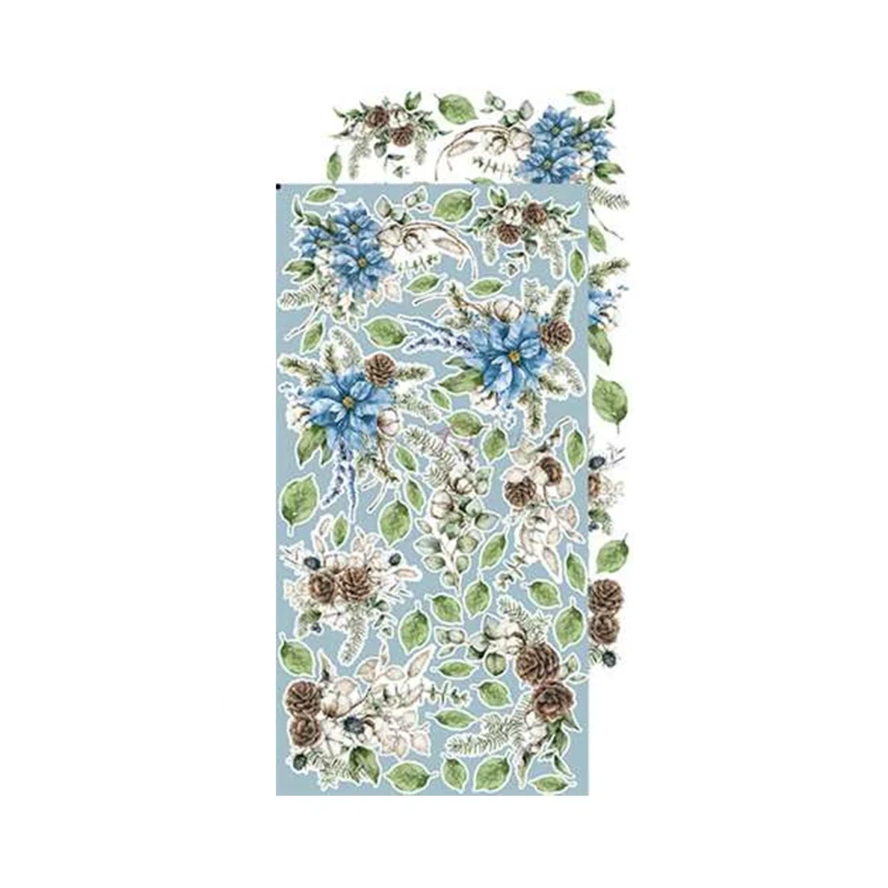 Craft O´ Clock Scrapbook papier - Winter Morning Flowers6x12