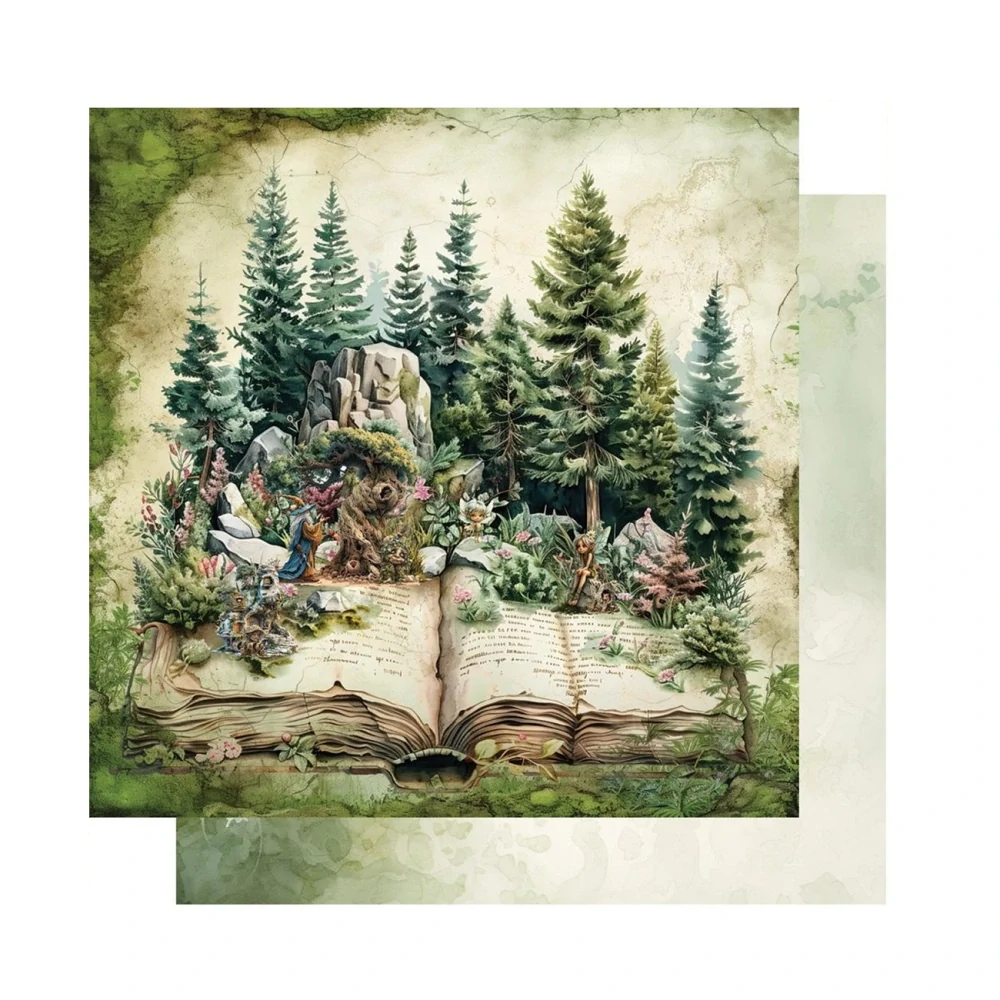 Alchemy of Art Scrapbook papier Tales of Moss and Fern 12x12