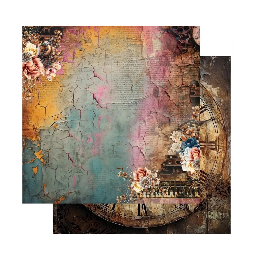 Alchemy of Art Scrapbook papier Steampunk Time 8x8