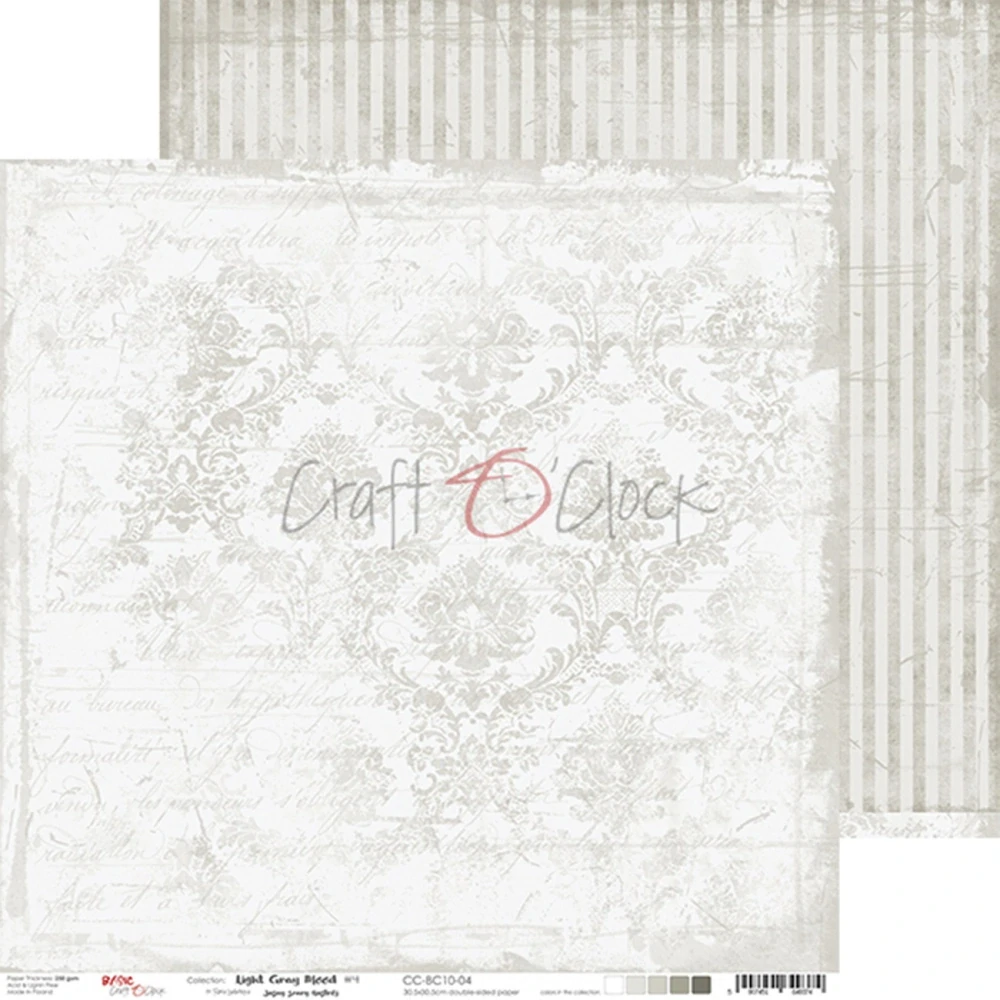 Craft O´ Clock Scrapbook papier - Light Gray Mood 12x12