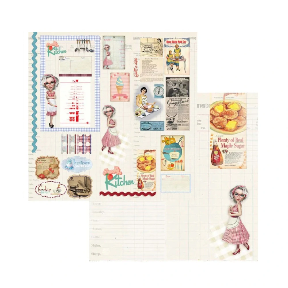 Memory Place Scrapbook papier Vintage recipes 12x12