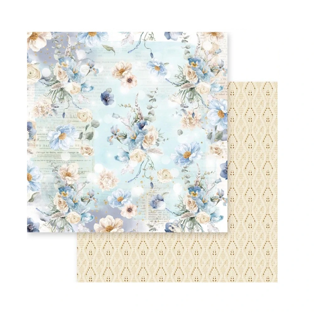 Memory Place Scrapbook papier Dusty Blue Floral 6x6