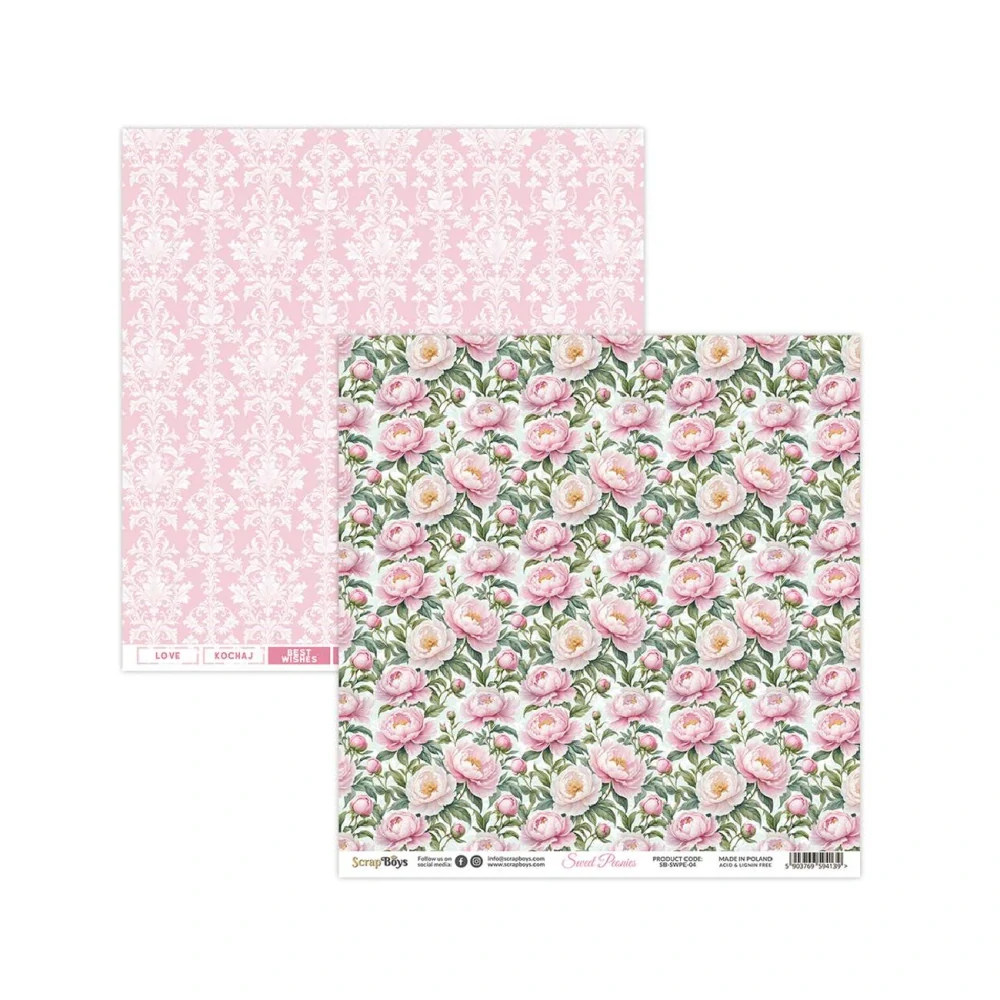 Scrapboys Scrapbook papier Sweet Peonies 12x12