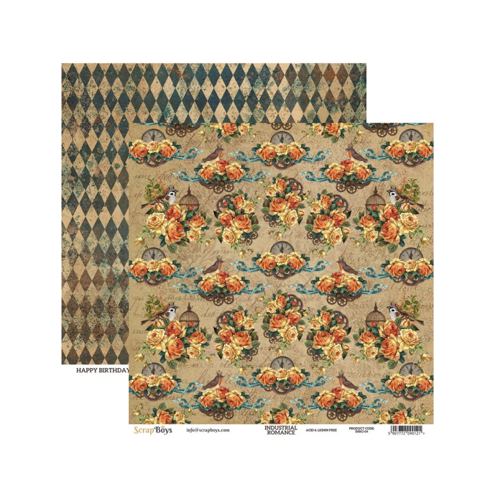 Scrapboys Scrapbook papier Industrial Romance 12x12