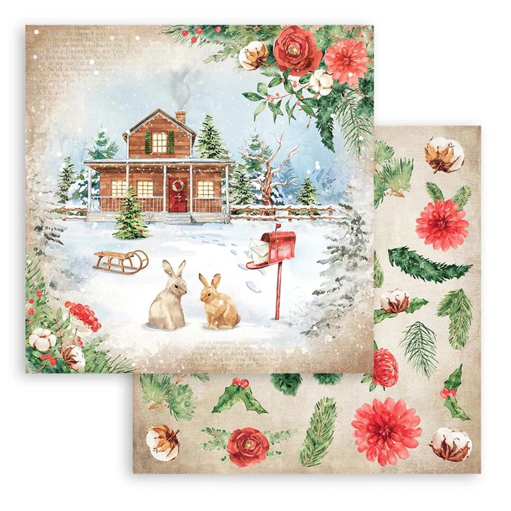 Stamperia Scrapbook papier – Home for the Holidays 12x12