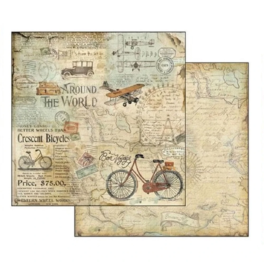 Stamperia Scrapbook papier – Around the World 8x8