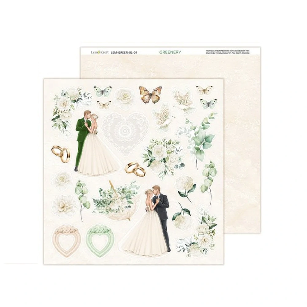 Lemoncraft Scrapbook papier Greenery 8x8