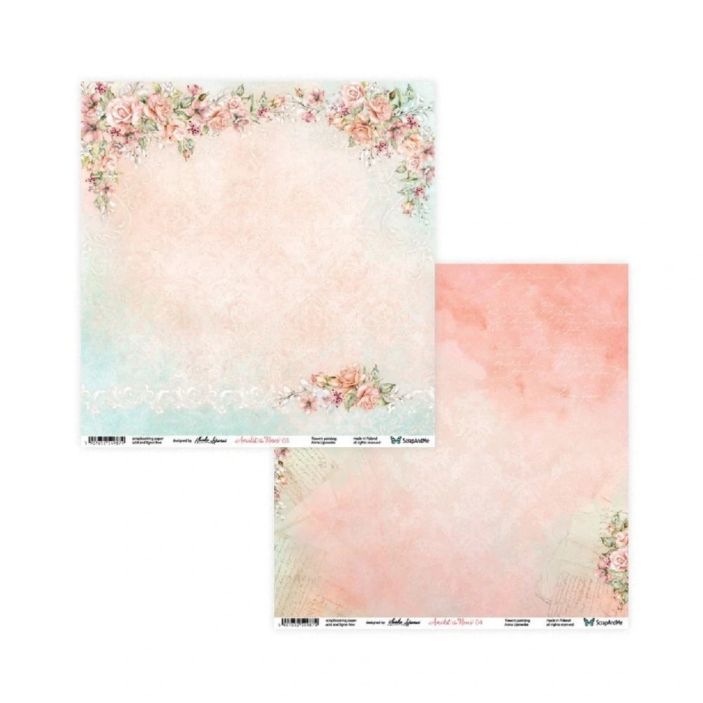 ScrapAndMe Scrapbook papier Amidst the Roses 12x12